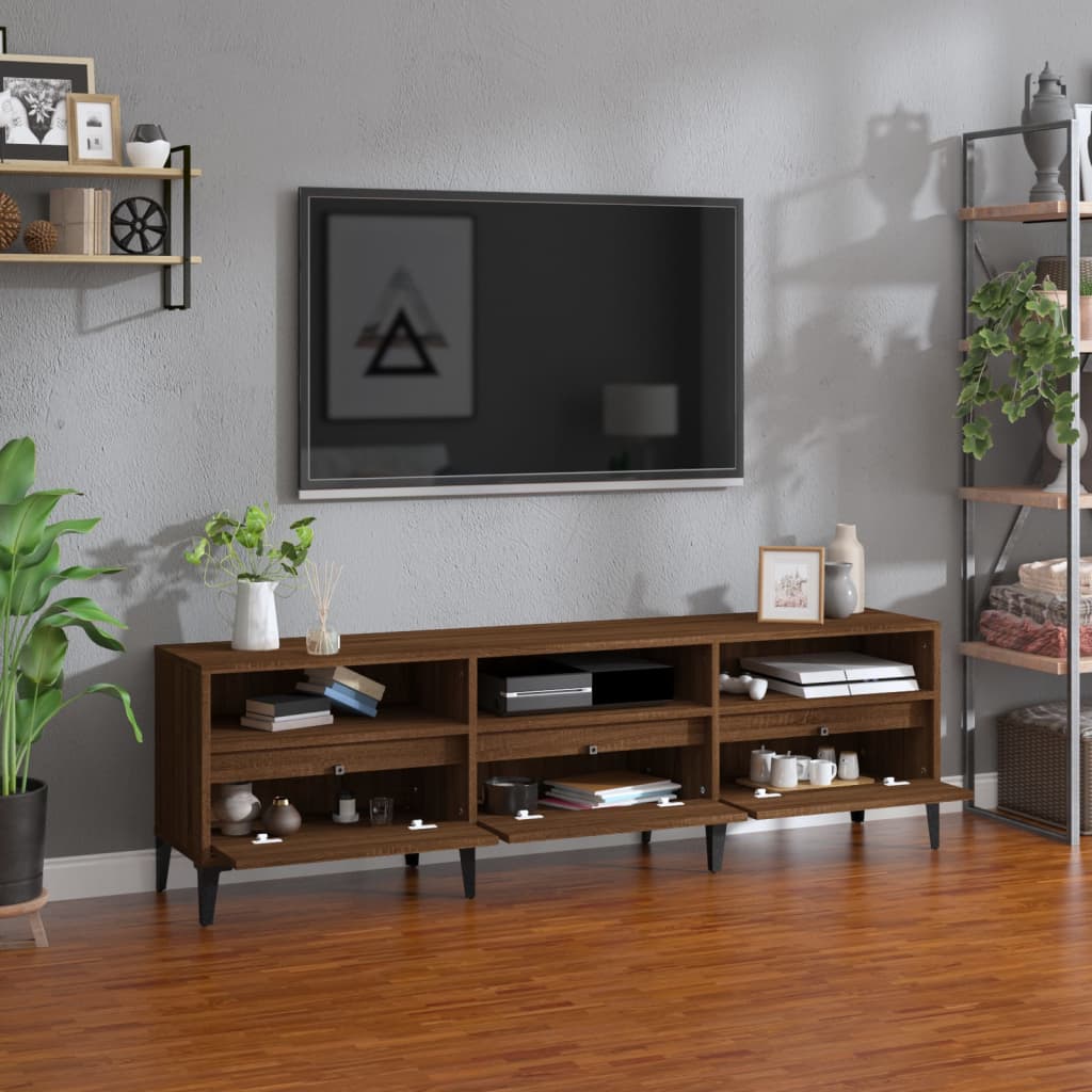 Έπιπλο Τηλεόρασης Καφέ Δρυς 150x30x44,5 εκ. Επεξεργασμένο Ξύλο