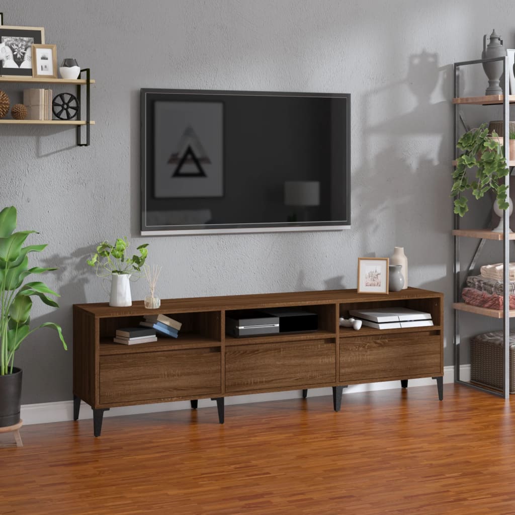 Έπιπλο Τηλεόρασης Καφέ Δρυς 150x30x44,5 εκ. Επεξεργασμένο Ξύλο
