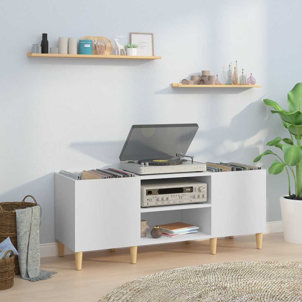 Ντουλάπι Δίσκων Λευκό 121x38x48 εκ. από Τεχνητό Ξύλο