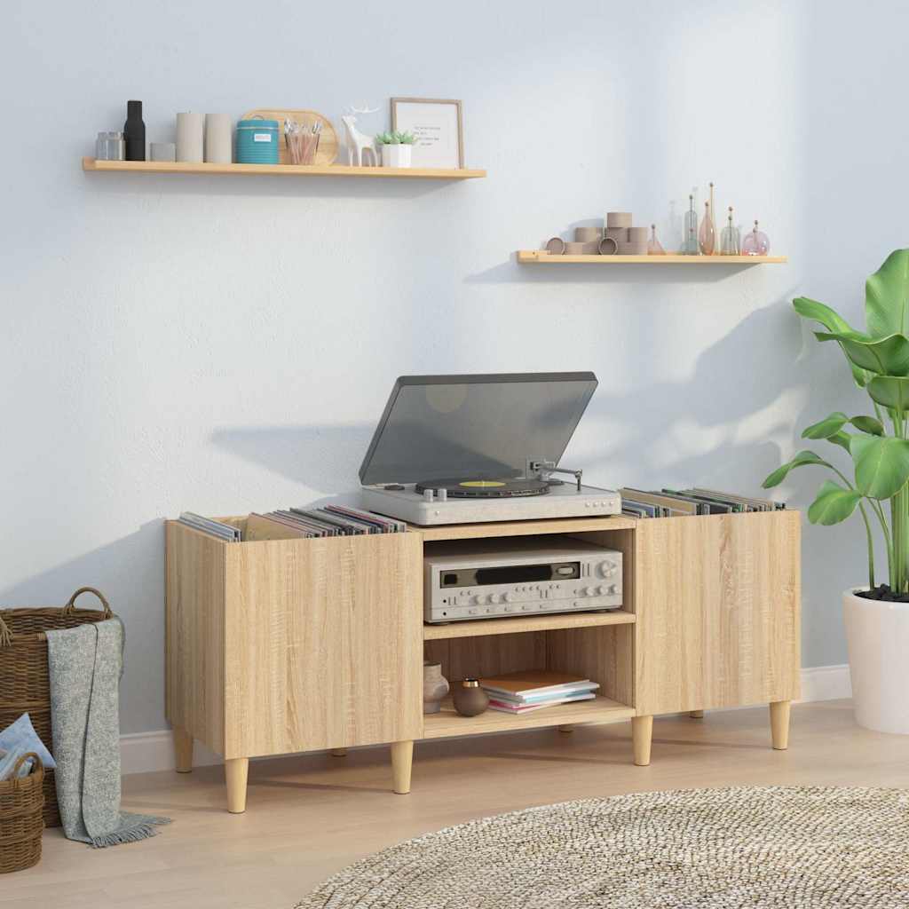Ντουλάπι δίσκων Sonoma Δρυς 121 x 38 x 48 εκ. από επεξεργασμένο ξύλο - Pakobazaar
