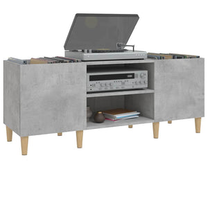Δισκοθήκη Γκρι Σκυροδέματος 121x38x48 εκ. Επεξεργασμένο Ξύλο
