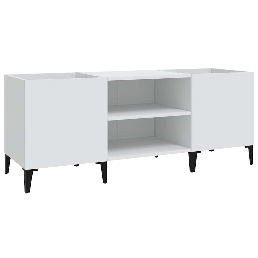 Δισκοθήκη Λευκή 121 x 38 x 48 εκ. Επεξεργασμένο Ξύλο