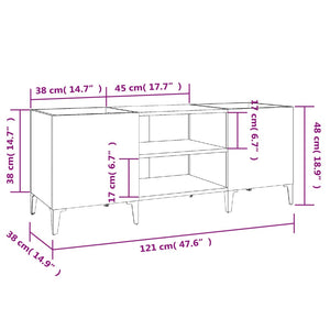 Δισκοθήκη Sonoma Δρυς 121 x 38 x 48 εκ. από Επεξεργασμένο Ξύλο