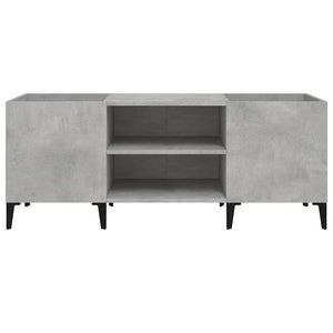 Δισκοθήκη Γκρι Σκυροδέματος 121x38x48 εκ. Επεξεργασμένο Ξύλο