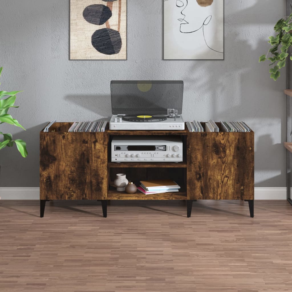 Δισκοθήκη Καπνιστή Δρυς 121x38x48 εκ. από Επεξεργασμένο Ξύλο