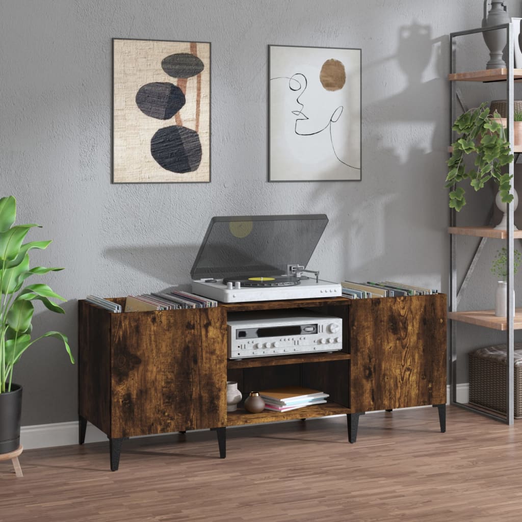 Δισκοθήκη Καπνιστή Δρυς 121x38x48 εκ. από Επεξεργασμένο Ξύλο