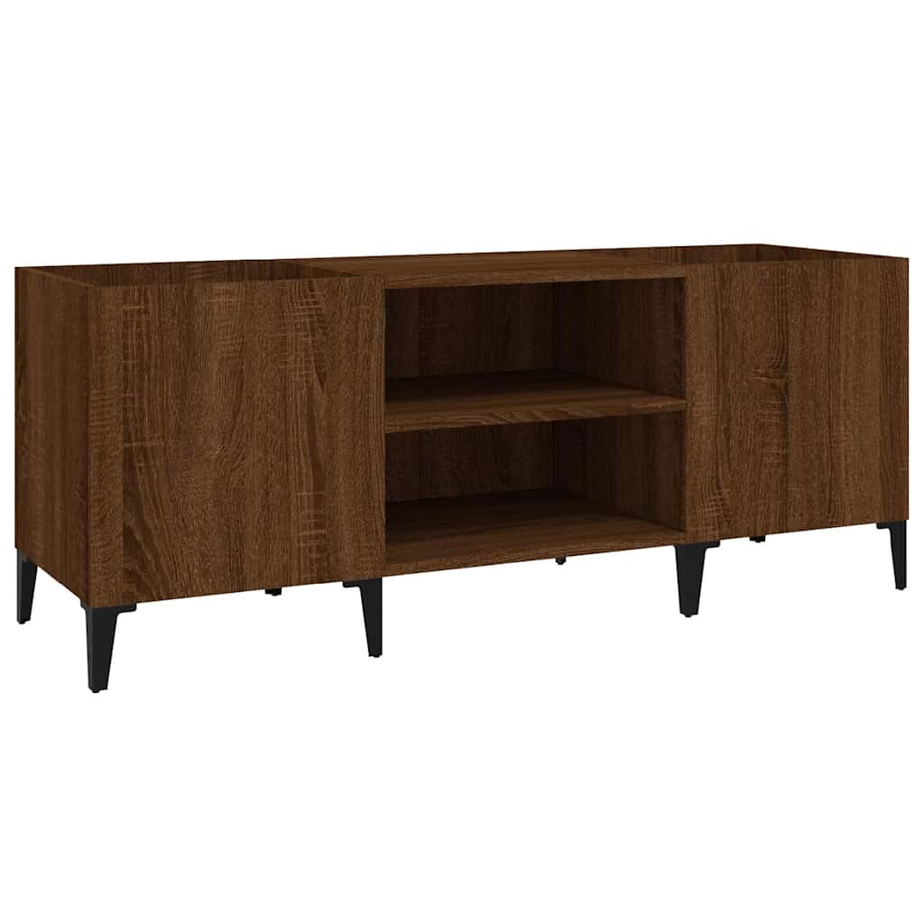 Δισκοθήκη Καφέ Δρυς 121 x 38 x 48 εκ. από Επεξεργασμένο Ξύλο