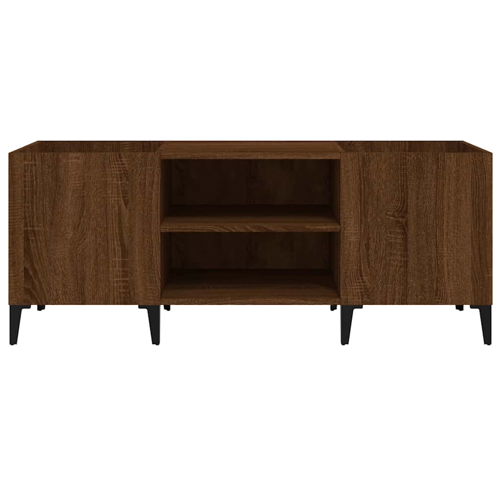 Δισκοθήκη Καφέ Δρυς 121 x 38 x 48 εκ. από Επεξεργασμένο Ξύλο
