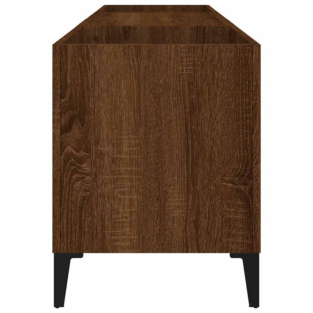 Δισκοθήκη Καφέ Δρυς 121 x 38 x 48 εκ. από Επεξεργασμένο Ξύλο