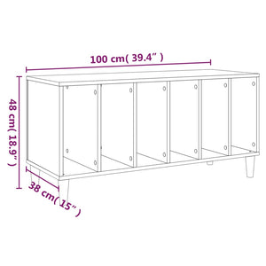 Έπιπλο Δίσκων Καπνιστή Δρυς 100x38x48 εκ από Επεξεργασμένο Ξύλο - Pakobazaar