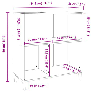 Δισκοθήκη Γκρι Sonoma 84,5 x 38 x 89 εκ. από Επεξεργασμένο Ξύλο