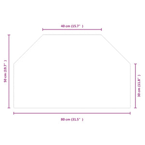 Πλάκα Γυαλιού Τζακιού Διαφανές 80 x 50 cm Γυαλί - Pakobazaar