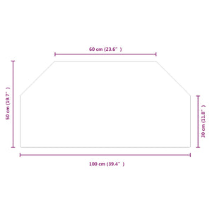 Πλάκα Γυαλιού Τζακιού Διαφανές 100 x 50 cm Γυαλί - Pakobazaar