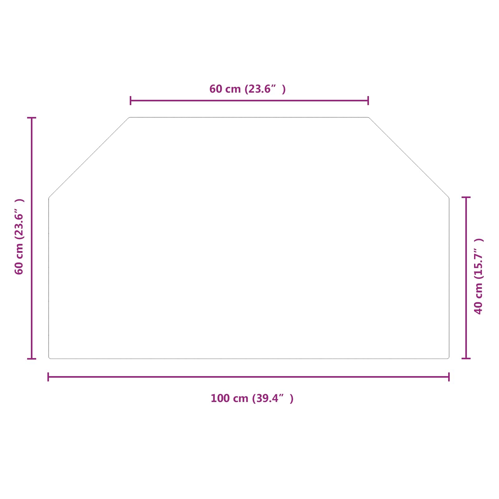Πλάκα Γυαλιού Τζακιού Διαφανές 100 x 60 cm Γυαλί - Pakobazaar