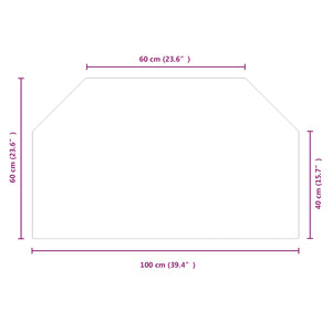 Πλάκα Γυαλιού Τζακιού Διαφανές 100 x 60 cm Γυαλί - Pakobazaar