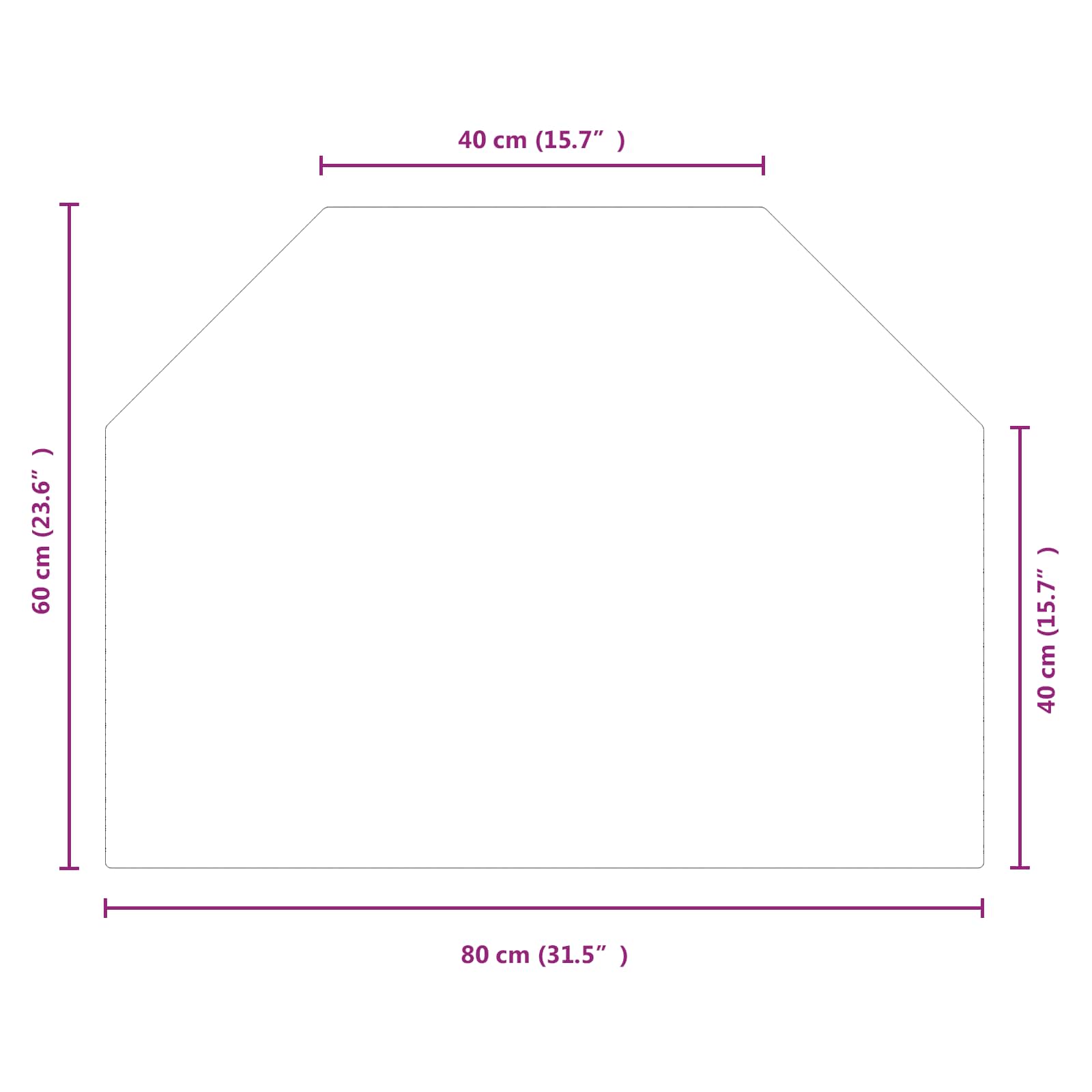 Πλάκα Γυαλιού Τζακιού Διαφανές 80 x 60 cm Γυαλί - Pakobazaar