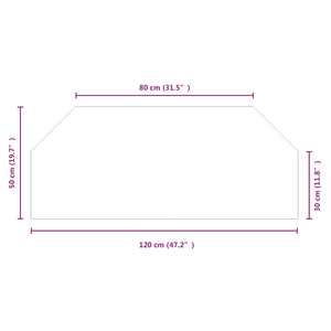 Πλάκα Γυαλιού Τζακιού Διαφανές 120 x 50 cm Γυαλί - Pakobazaar