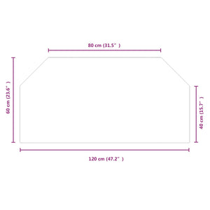 Πλάκα Γυαλιού Τζακιού Διαφανές 120 x 60 cm Γυαλί - Pakobazaar