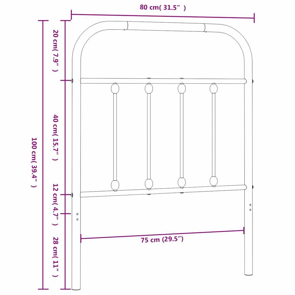 Ανταλλακτικό κεφαλάρι Μαύρο 75 εκ. Μεταλλικό