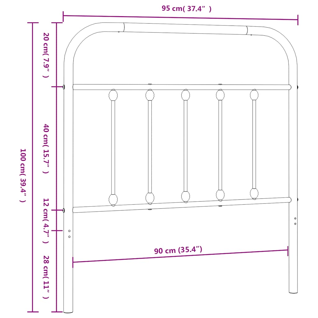 Ανταλλακτικό κεφαλάρι Λευκό 90 εκ. Μεταλλικό