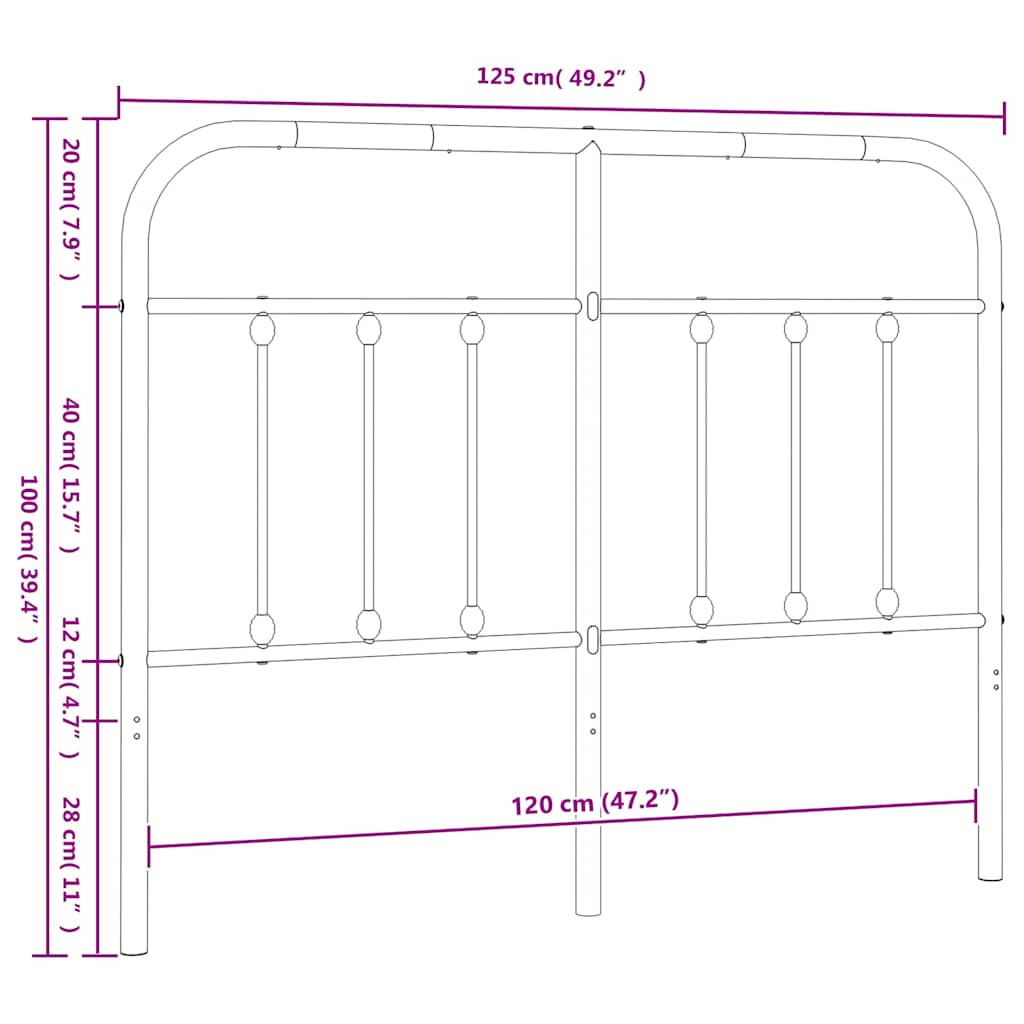 Ανταλλακτικό κεφαλάρι Λευκό 120 εκ. Μεταλλικό