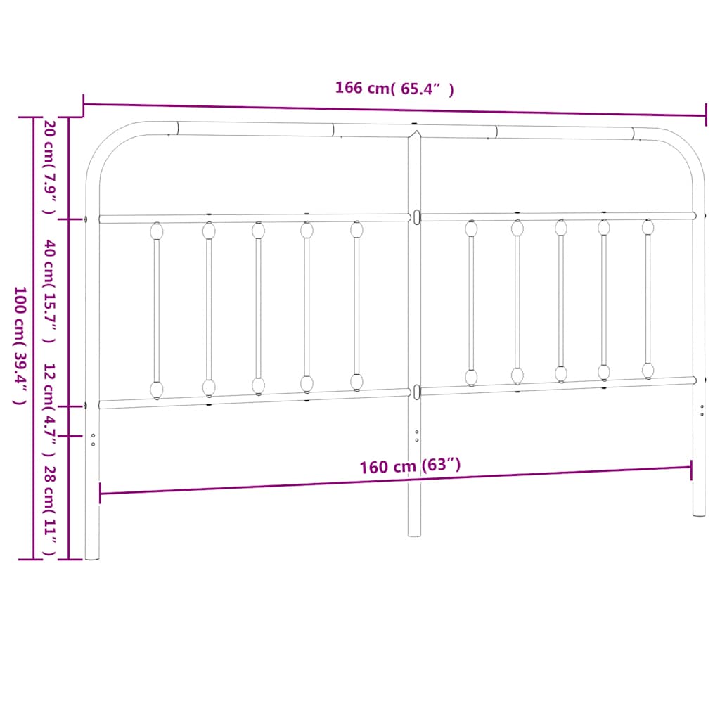 Ανταλλακτικό κεφαλάρι Λευκό 160 εκ. Μεταλλικό