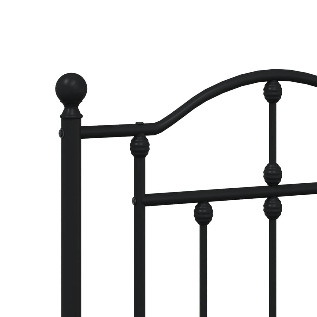 Πλαίσιο Κρεβατιού με Κεφαλάρι&Ποδαρικό Μαύρο 120x190εκ. Μέταλλο