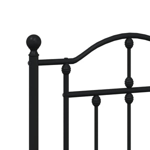Πλαίσιο Κρεβατιού με Κεφαλάρι&Ποδαρικό Μαύρο 120x190εκ. Μέταλλο