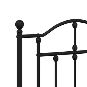Πλαίσιο Κρεβατιού με Κεφαλάρι&Ποδαρικό Μαύρο 135x190εκ. Μέταλλο