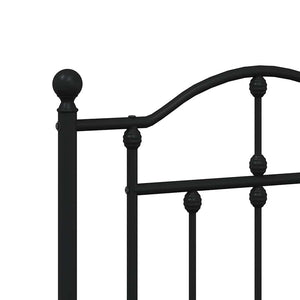 Πλαίσιο Κρεβατιού με Κεφαλάρι&Ποδαρικό Μαύρο 140x190εκ. Μέταλλο