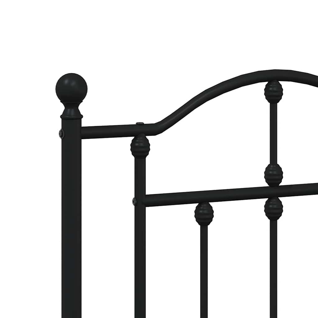Πλαίσιο Κρεβατιού με Κεφαλάρι&Ποδαρικό Μαύρο 140x200εκ. Μέταλλο