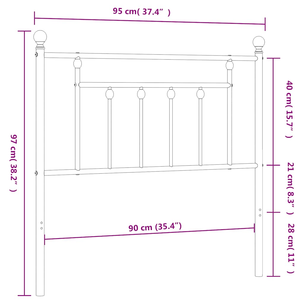 Ανταλλακτικό κεφαλάρι Μαύρο 90 εκ. Μεταλλικό