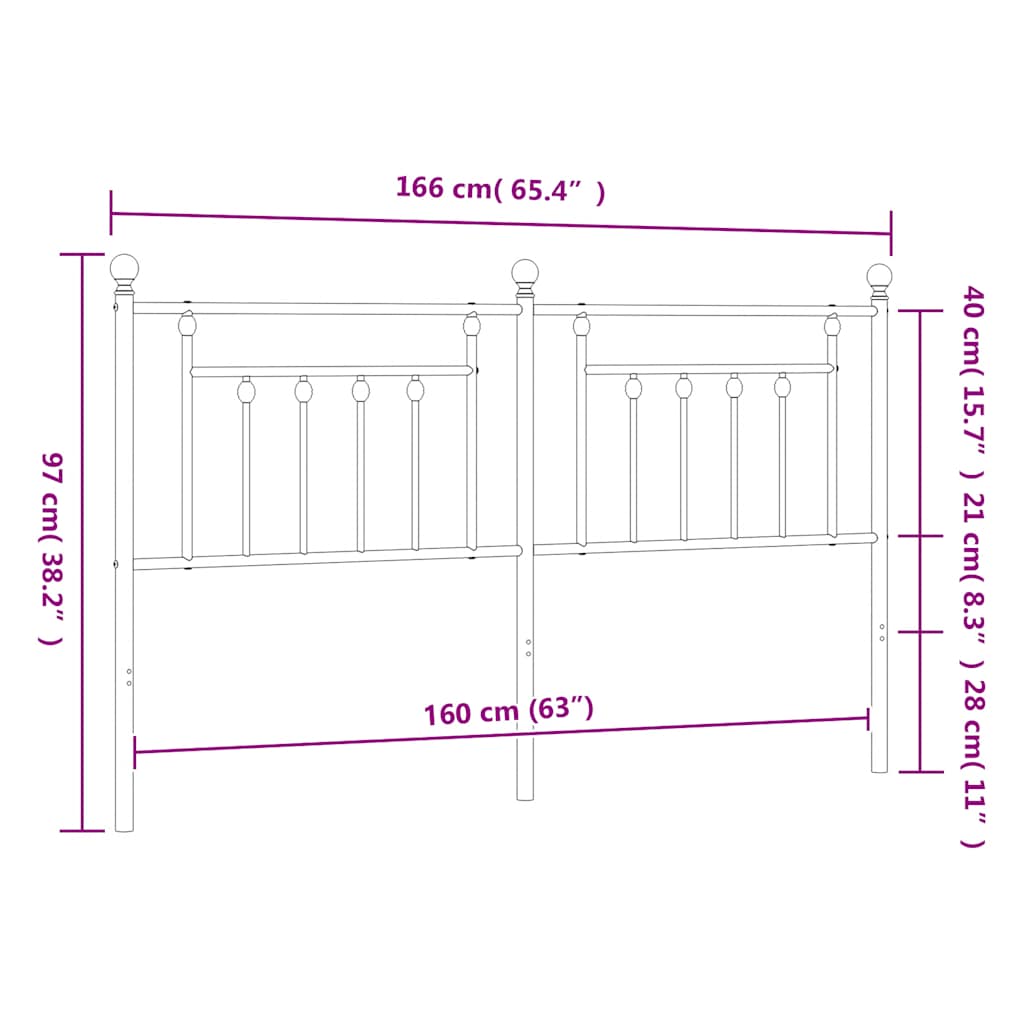 Ανταλλακτικό κεφαλάρι Μαύρο 160 εκ. Μεταλλικό