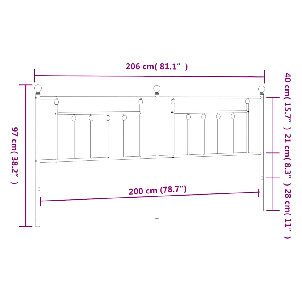 Ανταλλακτικό κεφαλάρι Μαύρο 200 εκ. Μεταλλικό - Pakobazaar