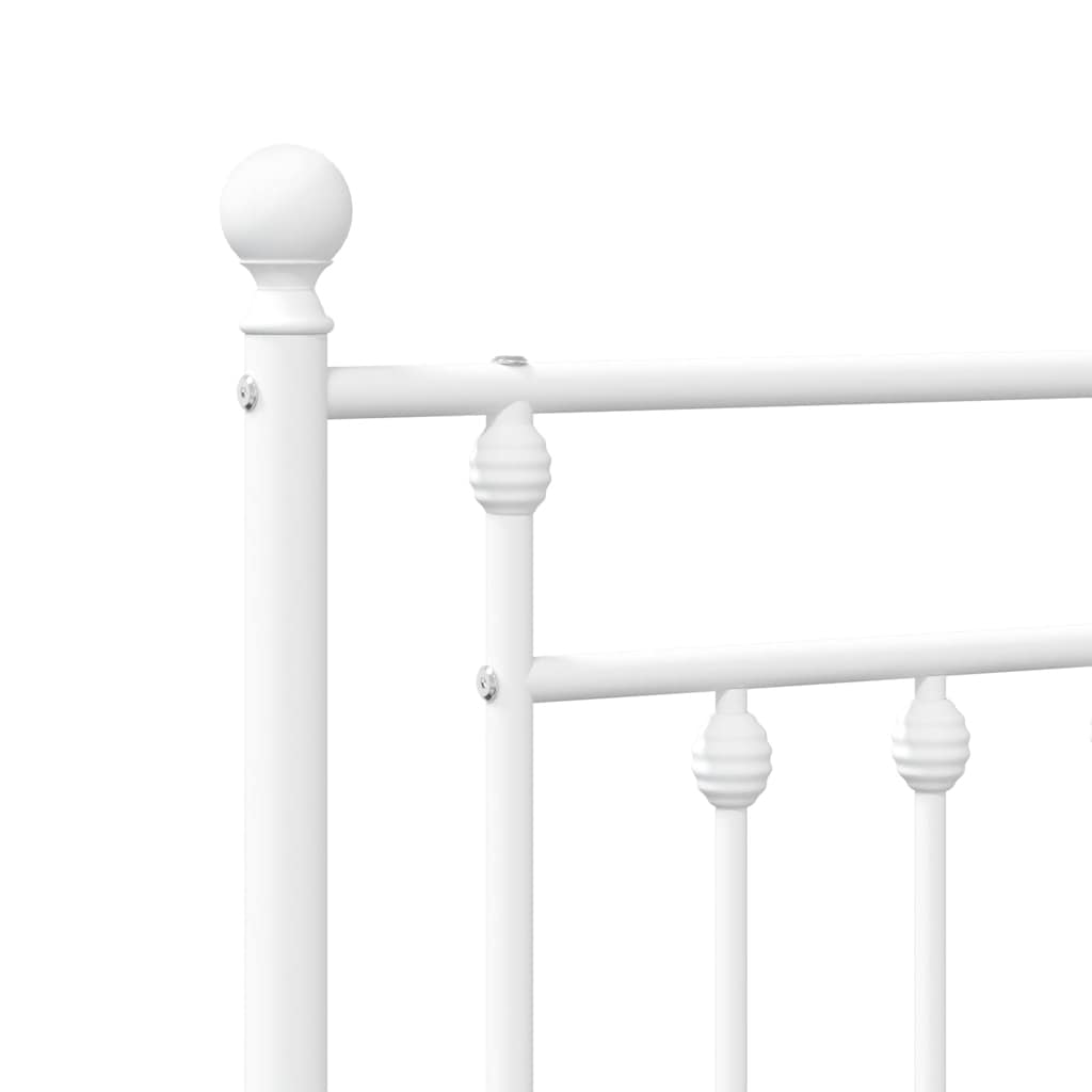 Πλαίσιο Κρεβατιού με Κεφαλάρι Λευκό 90 x 200 εκ. Μεταλλικό