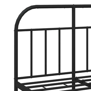 Πλαίσιο Κρεβατιού με Κεφαλάρι Μαύρο 120 x 200 εκ. Μεταλλικό
