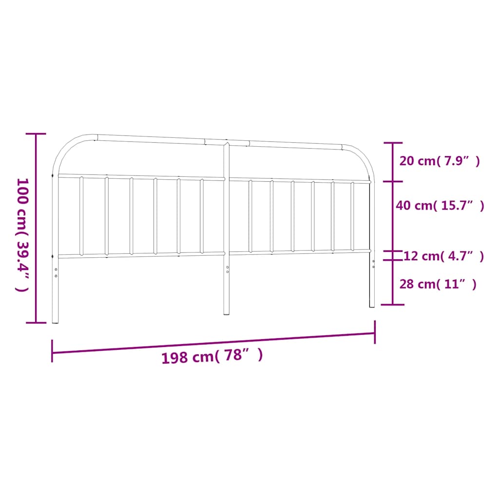 Ανταλλακτικό κεφαλάρι Μαύρο 193 εκ. Μεταλλικό