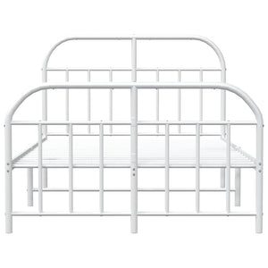 Πλαίσιο Κρεβατιού με Κεφαλάρι&Ποδαρικό Λευκό 120x200εκ. Μέταλλο