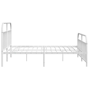 Πλαίσιο Κρεβατιού με Κεφαλάρι&Ποδαρικό Λευκό 193x203εκ. Μέταλλο