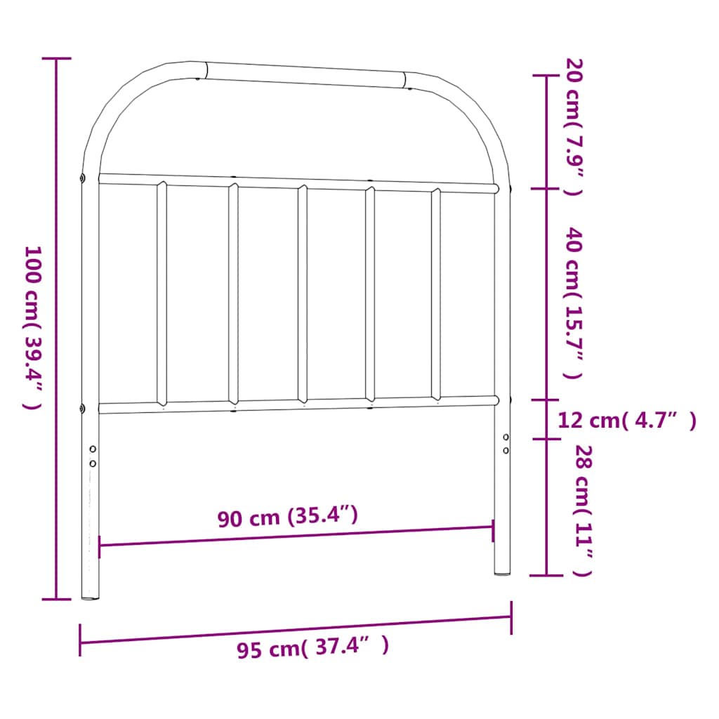 Ανταλλακτικό κεφαλάρι Λευκό 90 εκ. Μεταλλικό