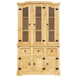 Βιτρίνα Corona Καφέ 112x43x191,5εκ. Μασίφ Ξύλο Μεξικάνικου Πεύκου