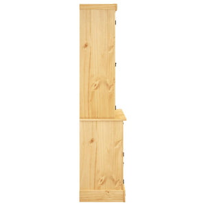 Βιτρίνα Corona Καφέ 112x43x191,5εκ. Μασίφ Ξύλο Μεξικάνικου Πεύκου