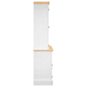 Βιτρίνα Corona Λευκή 112 x 43 x 191,5 εκ. από Μασίφ Ξύλο Πεύκου