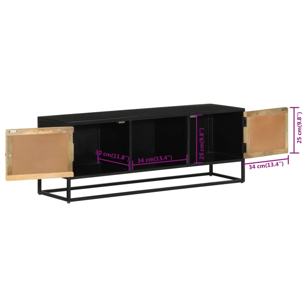 Έπιπλο Τηλεόρασης 110 x 30 x 40 εκ. Μασίφ Ξύλο Μάνγκο & Σίδηρος - Pakobazaar