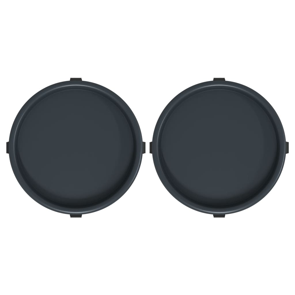 Βάσεις Γλάστρας με Ρόδες 2 τεμ. Γκρι  Ø34 εκ. 35 κ. - PAKOBAZAAR