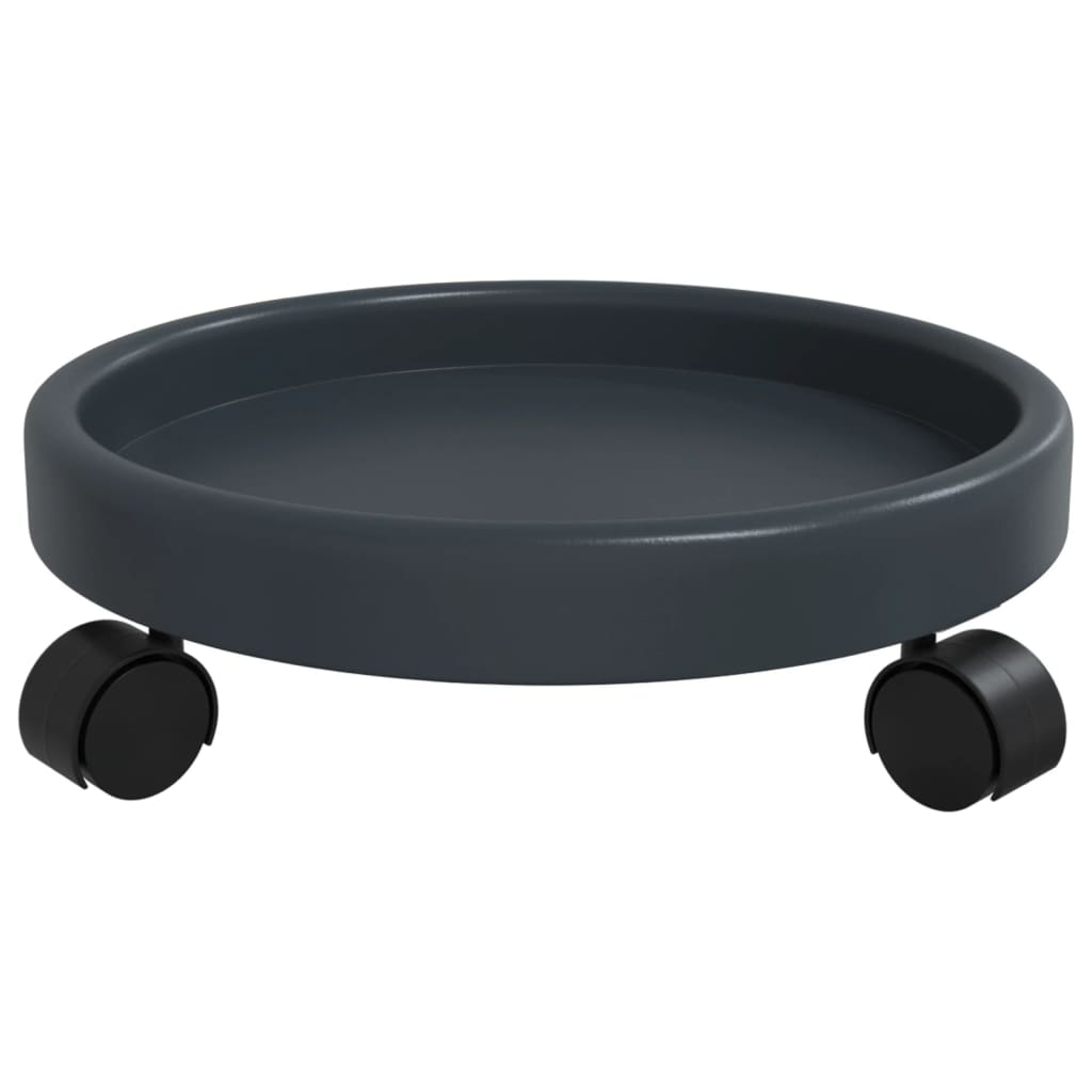 Βάσεις Γλάστρας με Ρόδες 2 τεμ. Γκρι  Ø34 εκ. 35 κ. - PAKOBAZAAR