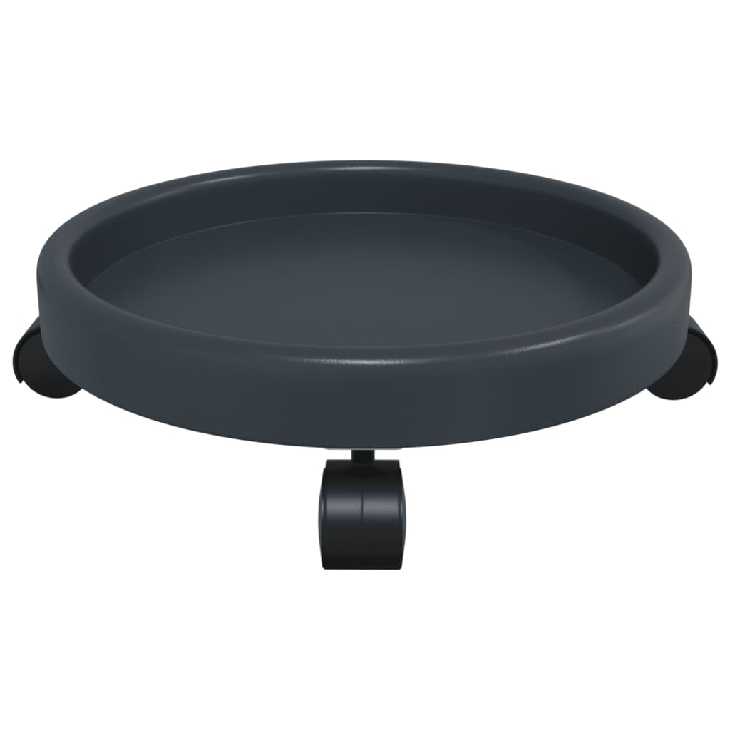 Βάσεις Γλάστρας με Ρόδες 2 τεμ. Γκρι  Ø34 εκ. 35 κ. - PAKOBAZAAR