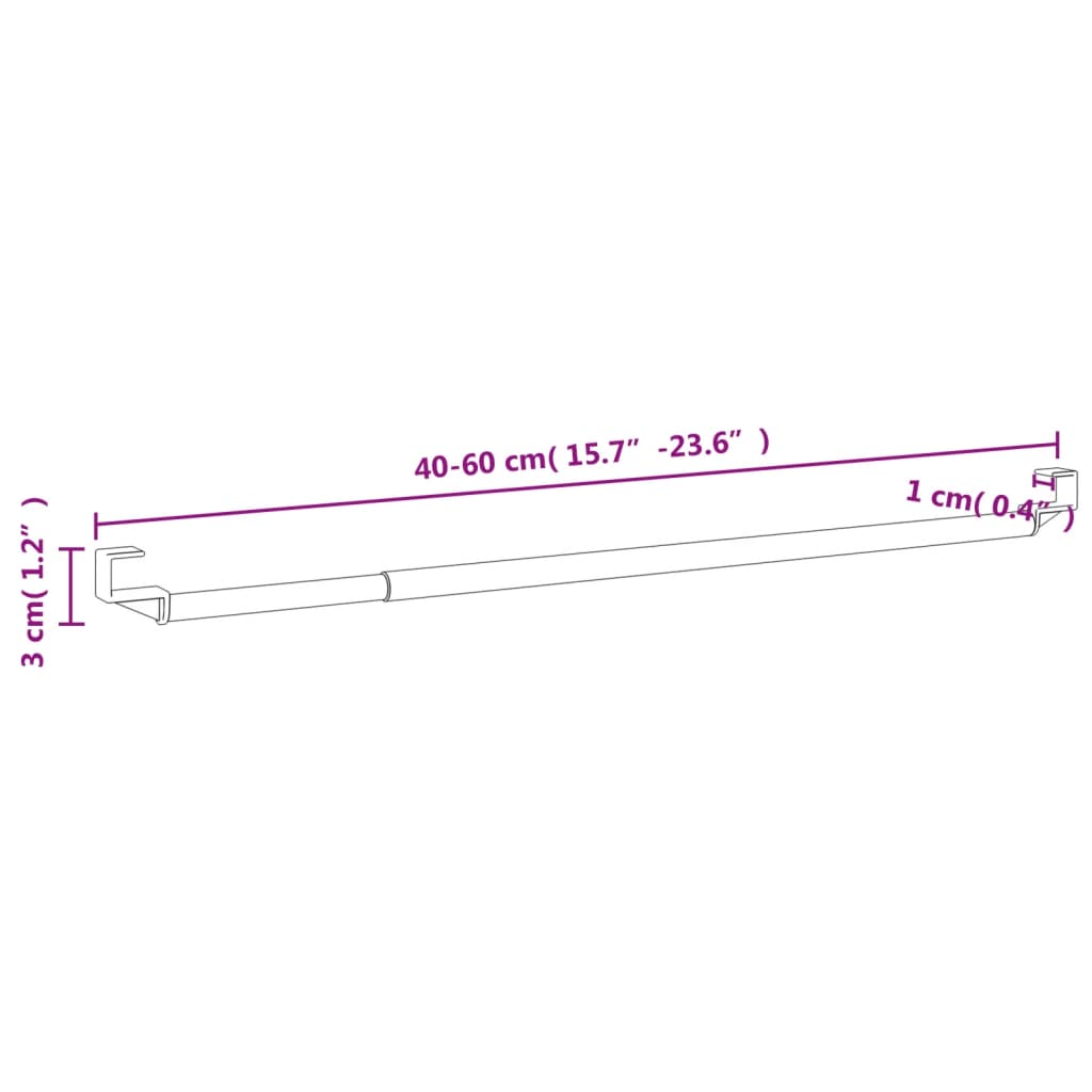 Σιδηρόδρομοι Κουρτινών 2 Τεμ. Λευκό/Ασημί 40-60 εκ. Αλουμίνιο - PAKOBAZAAR