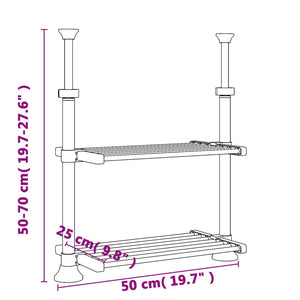 Ράφι Κουζίνας 50x25x(50-70) εκ. από Αλουμίνιο - Pakobazaar