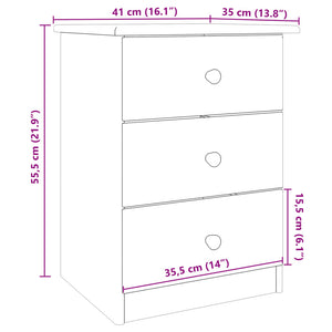 Κομοδίνο ALTA 41 x 35 x 55,5 εκ. από Μασίφ Ξύλο Πεύκου